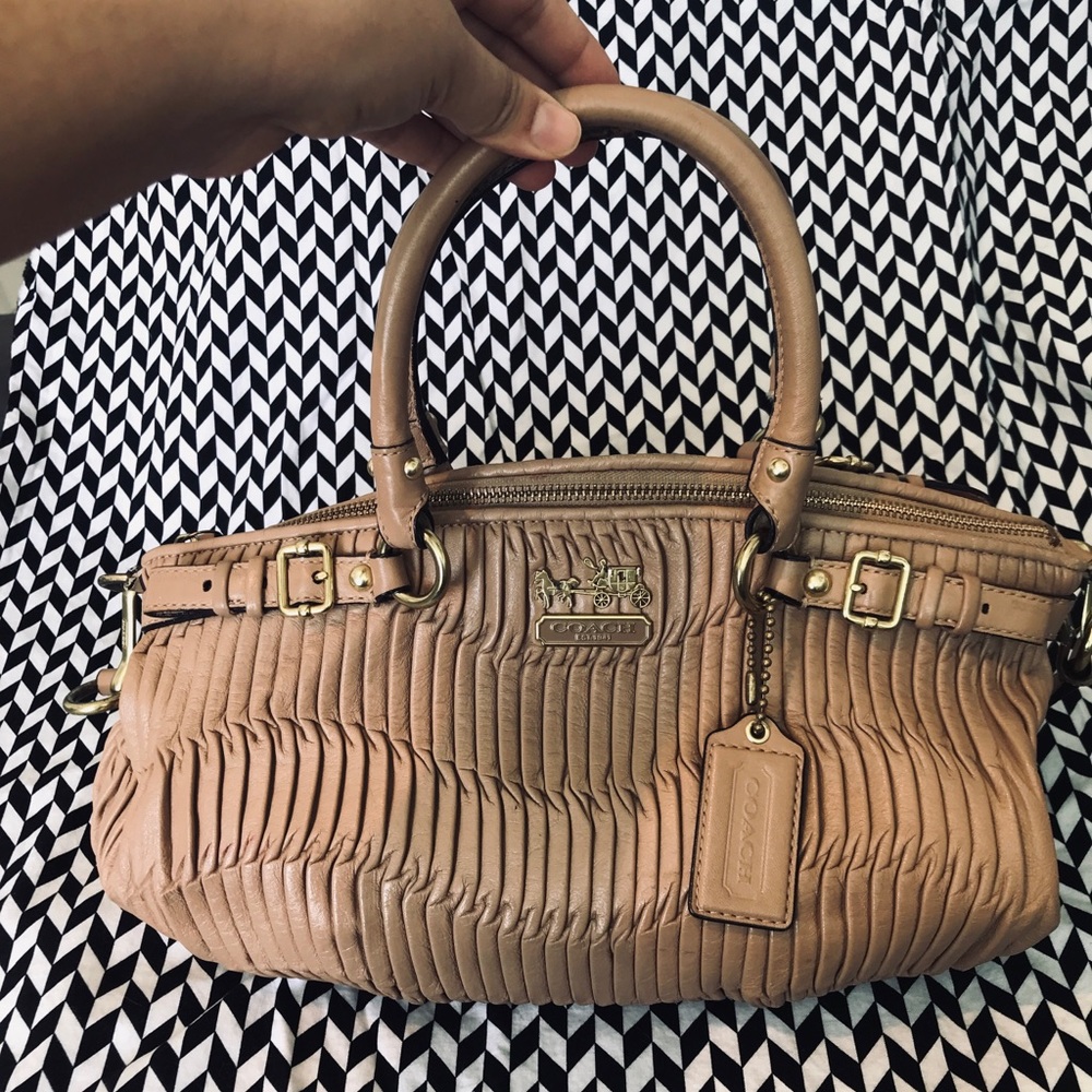 Coach Sophia 18620 Madison In Nude Leather Satchel